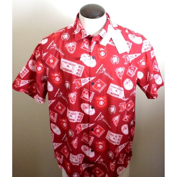 Tommy Bahama Other - Tommy Bahama Men's SS Big Hitter Baseball Button Up Shirt Chili Pepper Red NWT